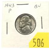 1943 Jefferson nickel, 35% silver