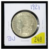 1921 Morgan dollar, BU