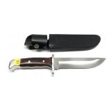 Buck 124X hunting knife with leather sheath