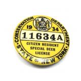 1934 Citizen Resident Special Deer license