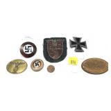 Lot: Assorted German Badges and Coin, reproduction