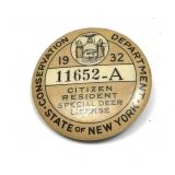 1932 Citizen Resident Special Deer license