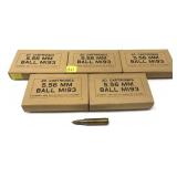 Lot, 5 boxes of 5.56mm Ball M193 military