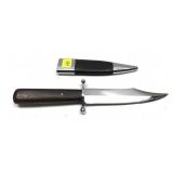 Stainless knife with sheath, 9 3/4" overall length