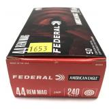 Box of .44 REM Mag. 240-grain JHP Federal