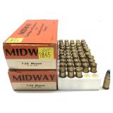 Lot, 99 rounds of 7.63 Mauser 91-grain Cast Midway