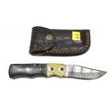 Custom Damascus steel folding blade knife with