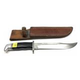 Buck 120 hunting knife with leather sheath
