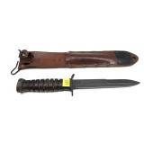 Camillus M3 fighting knife with leather sheath