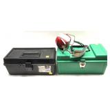 Lot: 2 Plastic tool cases with Ruger  ear muffs