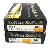 x2- Boxes of 7 x 57mm 140-grain FMJ