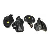 Lot: 4- Assorted Black Leather Holsters