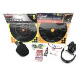 Lot: Assorted Targets, gun locks, earmuffs,