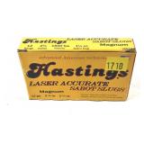 Box of 12 Ga. 2.75" Hastings sabot slugs, 5 rounds