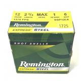 Box of 12 Ga. 2.75" No. 6 Remington Steel Express