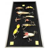 Lot, 9 assorted vintage lures includes Heddon
