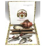 Lot, vintage spoons marked Clayton NY, Pine