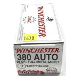 Box of .380 Auto 95-grain FMJ Winchester