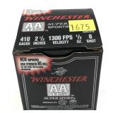 Box of .410 Ga. 2.5" No. 8 Winchester AA Sporting