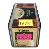 Box of .17 HMR 17-grain Hornady V-Max polymer tip