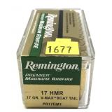 Box of .17 HMR 17-grain V-Max Boat tail Remington