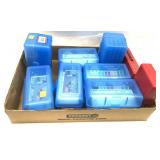 Lot: 9 assorted plastic cartridge cases