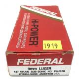 Box of 9mm Luger 147-grain Sub-Sonic jacketed