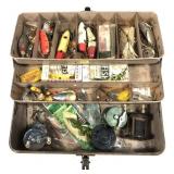 Union tackle box with contents includes vintage