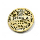1936 Citizen Resident Special Deer license