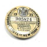 1935 Citizen Non-Resident NYS Hunting, Trapping