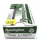 Box of 9mm Luger 115-grain FMJ Remington