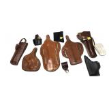 Lot: 5- Assorted Leather Holsters and mag pouches