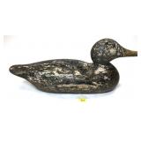 Glass-eye Hen Mallard Carved Wooden Decoy, Mason