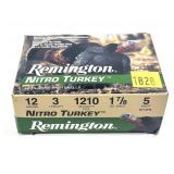 Box of 12 Ga. 3" No. 5 Remington Nitro turkey
