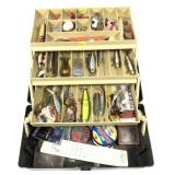 Plano tackle box with contents includes vintage