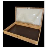 Counter top display case, lift top glass and oak,