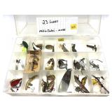 Lot, 23 assorted vintage lures includes Abbey &