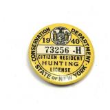 1940 NYS Hunting license