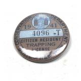 Reproduction: 1941 NYS Trapping license (new