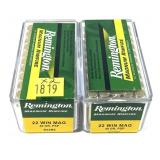 x2- Boxes of .22 Mag. Remington PSP cartridges,