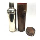Vintage Stainless Thermos in leather Thermos Case