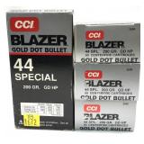 x4- Boxes of .44 SPL 200-grain G.D. hollow point