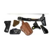 Lot: 7- Assorted Leather Holsters and Belt