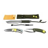 Lot, survival style knife with sheath, NRA