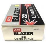 Brick of CCI .22 LR Blazer cartridges, 500 rounds