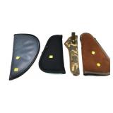 Lot: 3- Handgun Soft Cases and nylon holster