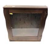 Locking wooden display cabinet 25.5" H x 24" W x
