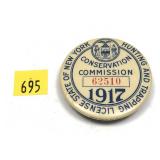 1917 NYS Hunting and Trapping license