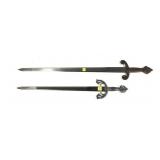 Lot, 2 fantasy swords, 23" and 30" overall lengths