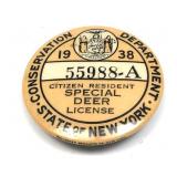 1938 Citizen Resident Special Deer license